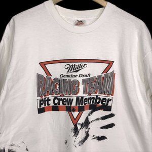 Miller Genuine Draft Pit Crew Vintage 90s T-Shirt